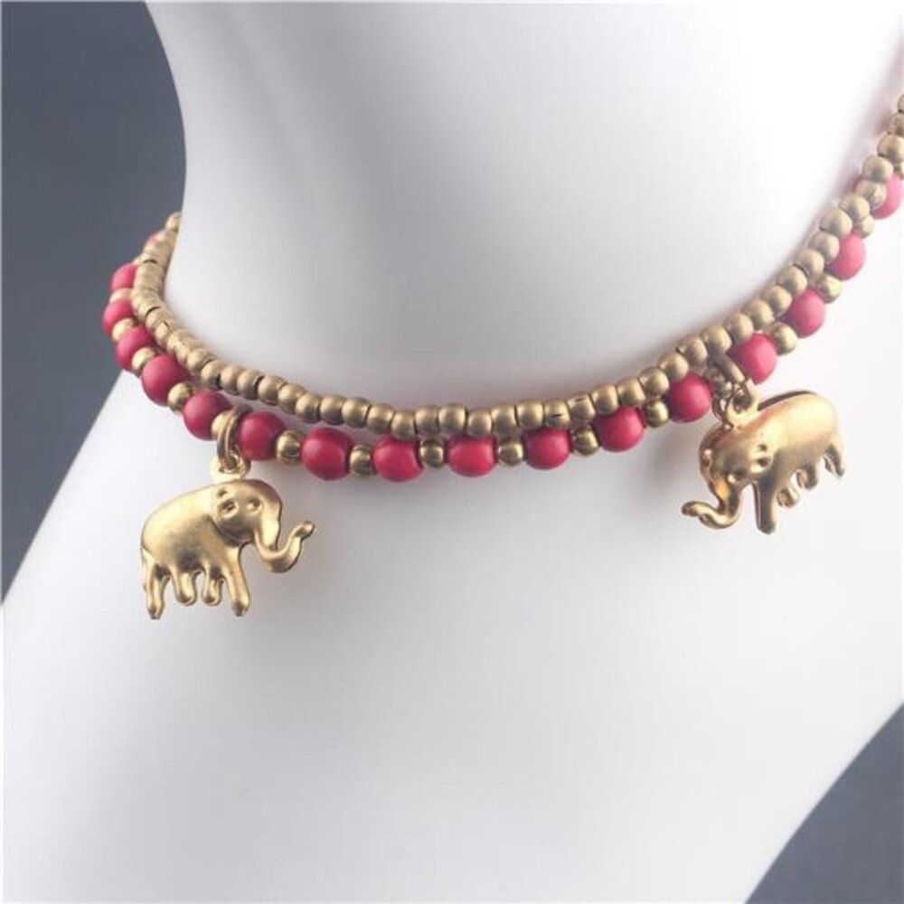 Bohemian Ankle Bracelets for Women Teen Girls, Handmade Natural Stone